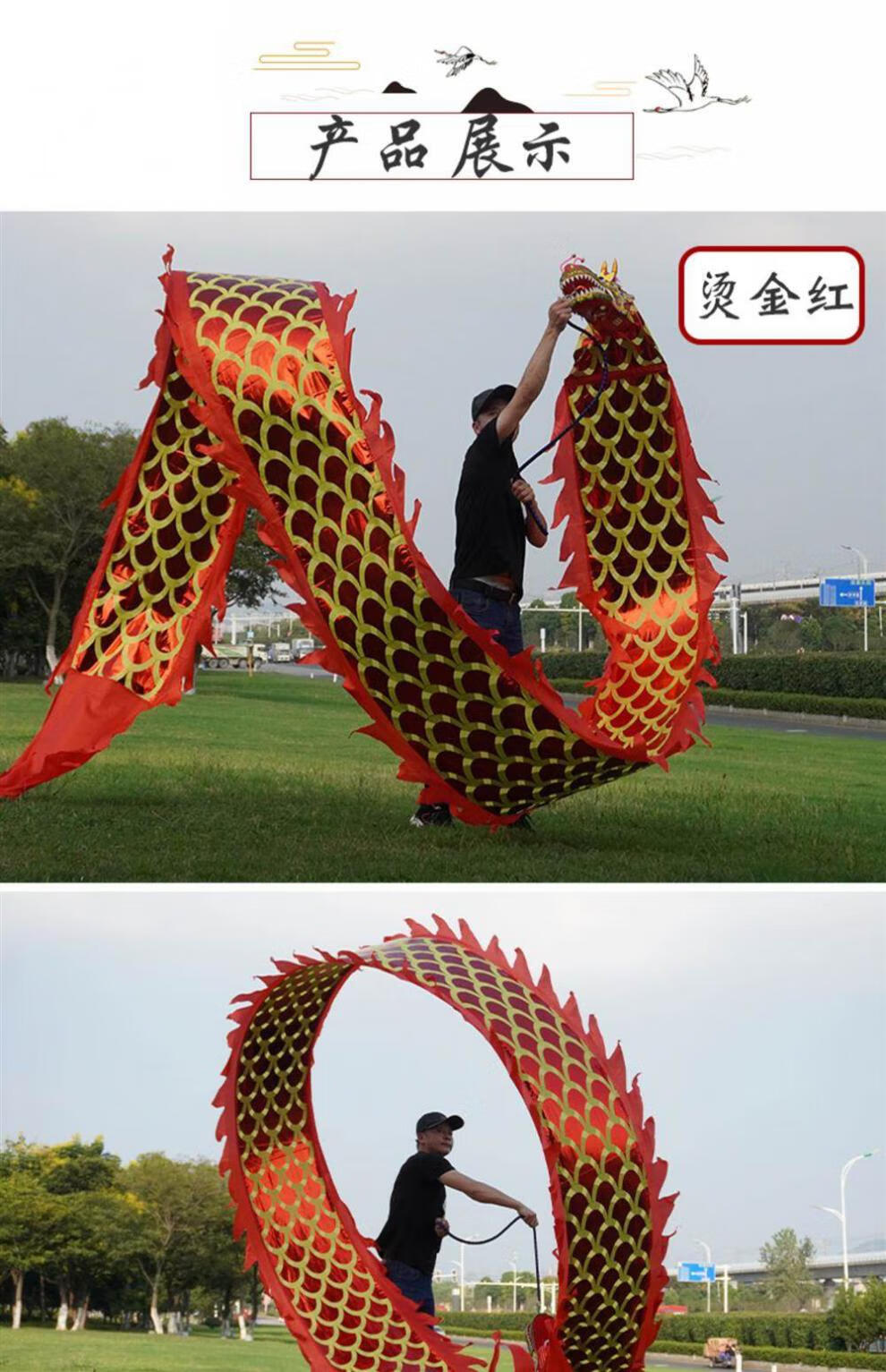 舞龙彩带广场舞健身龙甩彩带舞龙彩带耍龙龙飘带舞龙道具中老年人