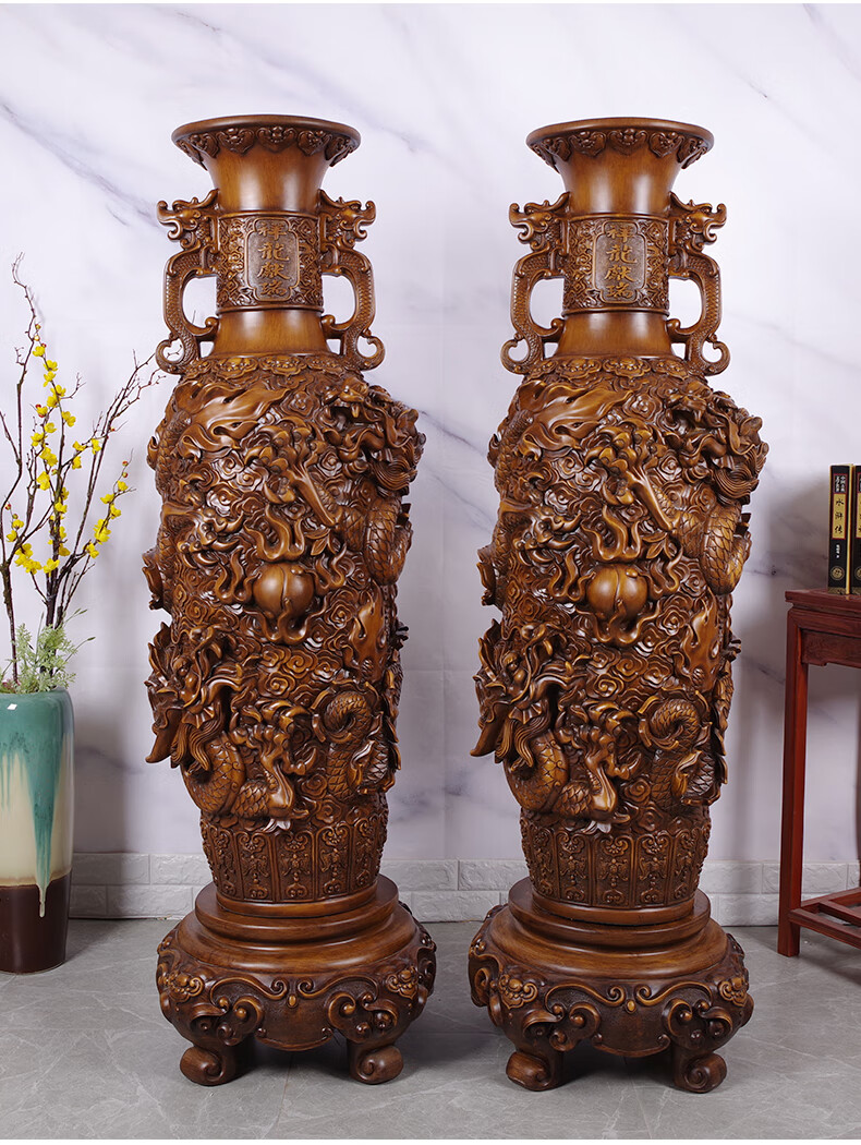 落地中式办公室酒店大厅玄关别墅电视柜商务礼品 b7金玉满堂花瓶(高1