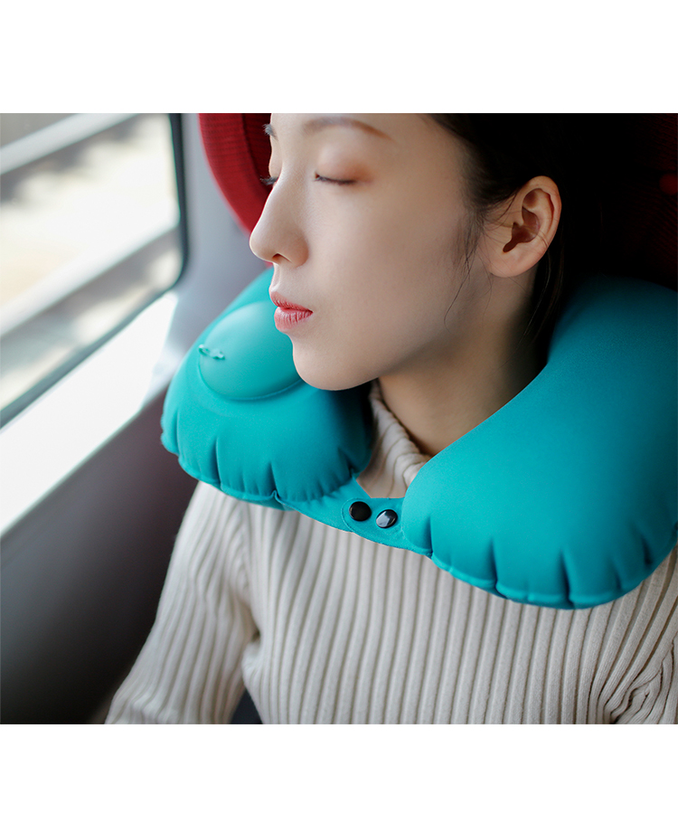 旅行充气u型枕u形颈枕睡觉坐火车神器脖枕枕头长途飞机便携靠枕栊抌忱