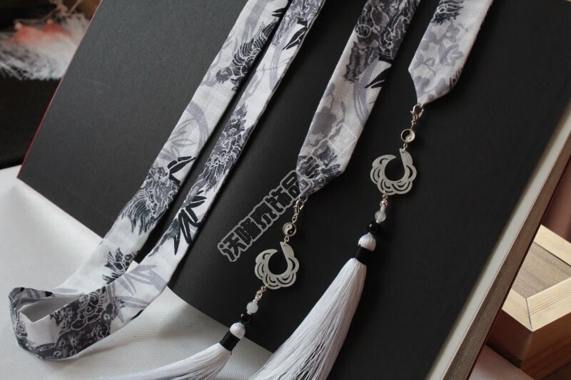 优品阳决黑白汉服流苏带古风抹额男生绑带腰带-定制