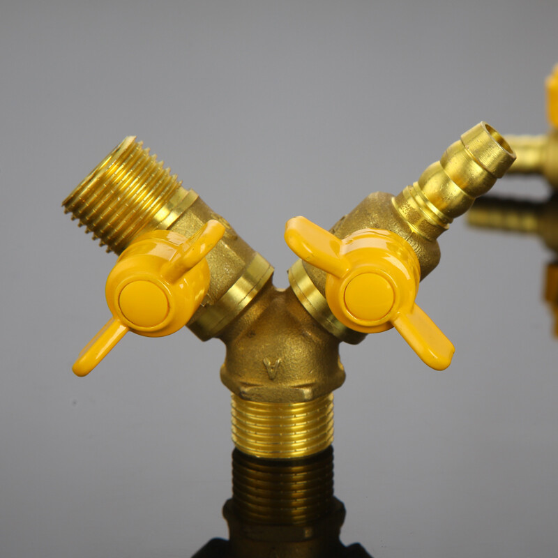 全铜加厚燃气阀煤气三通阀门4分管道天然气热水器一分二球阀开关 w款