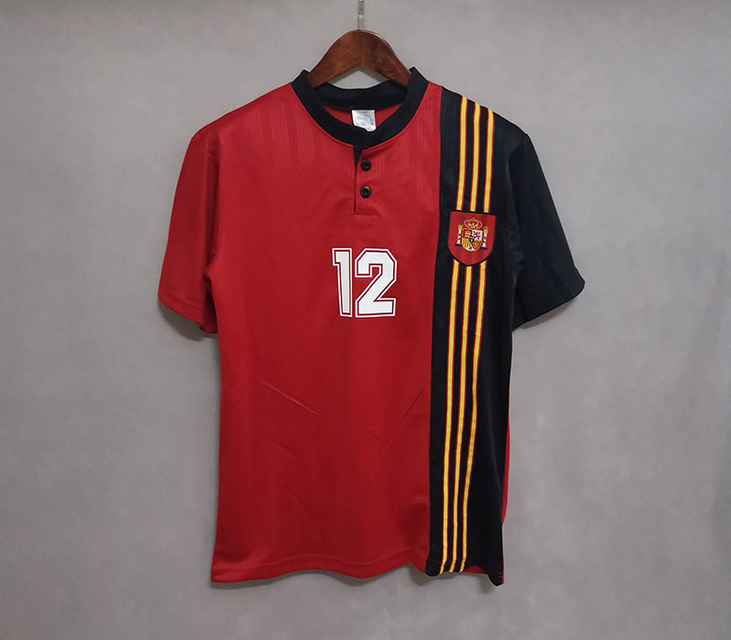 西班牙国家队复古主客场足球服球衣哈维pain retro shirt jersey科