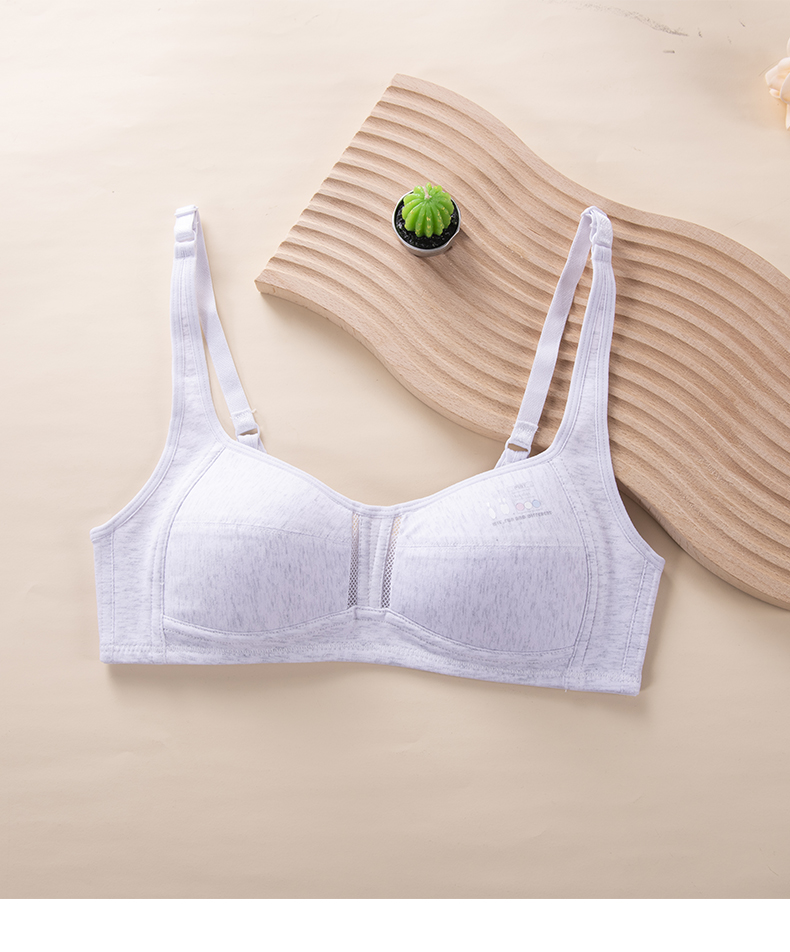 女发育期棉胸罩无钢圈初中少女内穿透气背心文胸夏6650米白米白3475