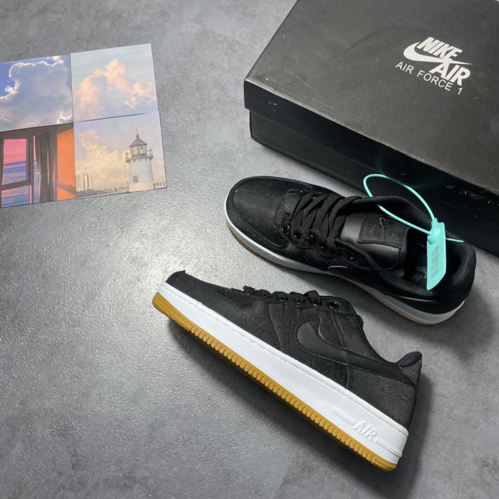 莆田纯原af1空军一号白丝绸陈冠希联名粉丝绸可撕可刮男女休闲板鞋 粉