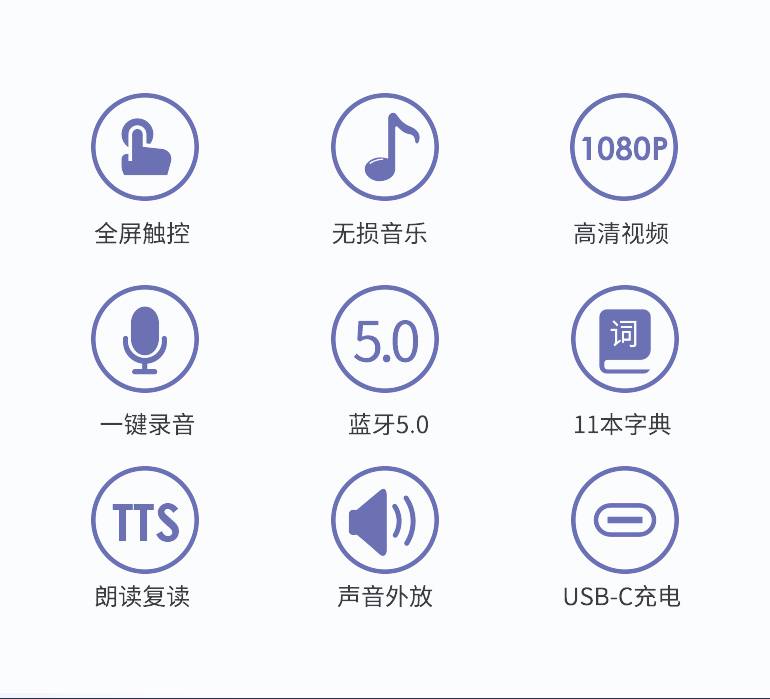 爱国者aigom30触摸屏50蓝牙mp3播放器外放学生版音乐随身听电子词典