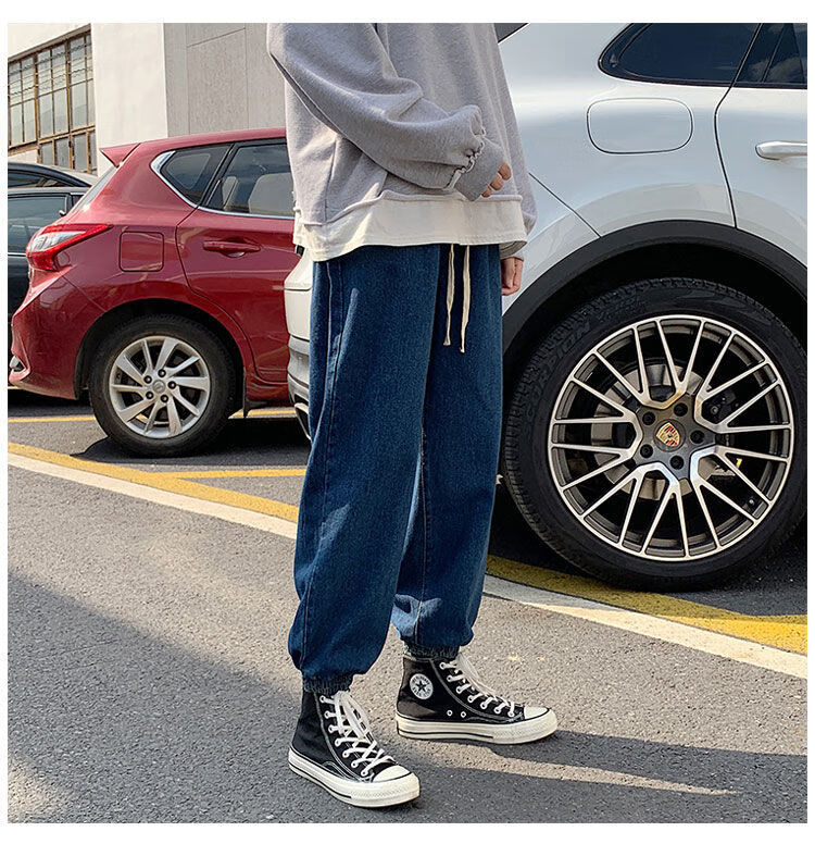 gekuairam初中生牛仔裤宽松中学生男阔腿裤裤子男宽松百搭潮流炸街痞