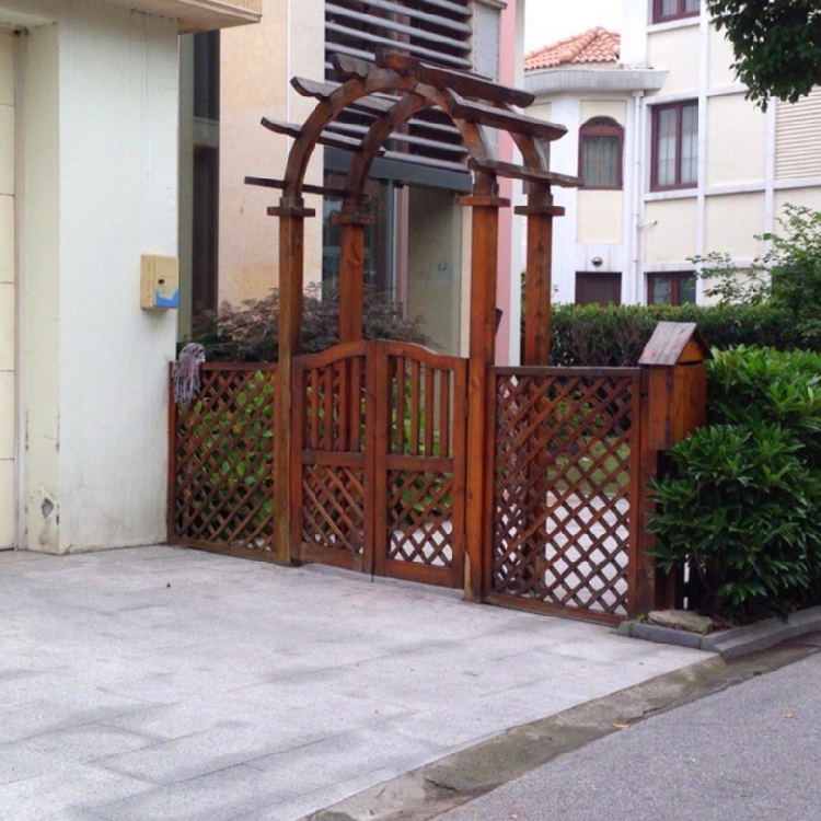 防腐木庭院门木门拱门栅栏门围栏别墅篱笆围墙户外护栏庭院大门 其他