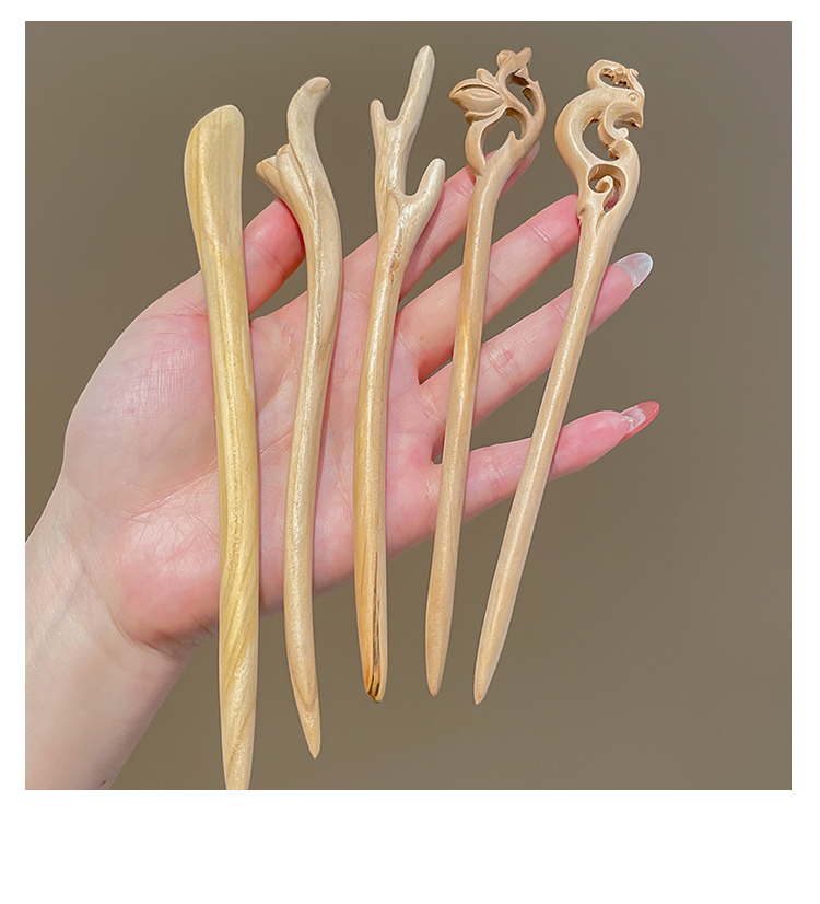 小米(mi)生态适用夏天手工桃木发簪木簪子中式汉服盘发古风感旗袍