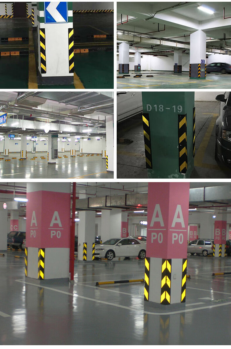 交通反光橡胶护角地下车库防撞条直角警示条墙角保护圆护角轮廓标铝板
