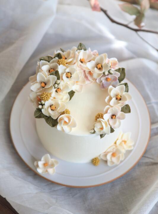 正统韩式奶油霜裱花技法 宋慧贤 生日节日奶油蛋糕花朵装饰翻糖裱花