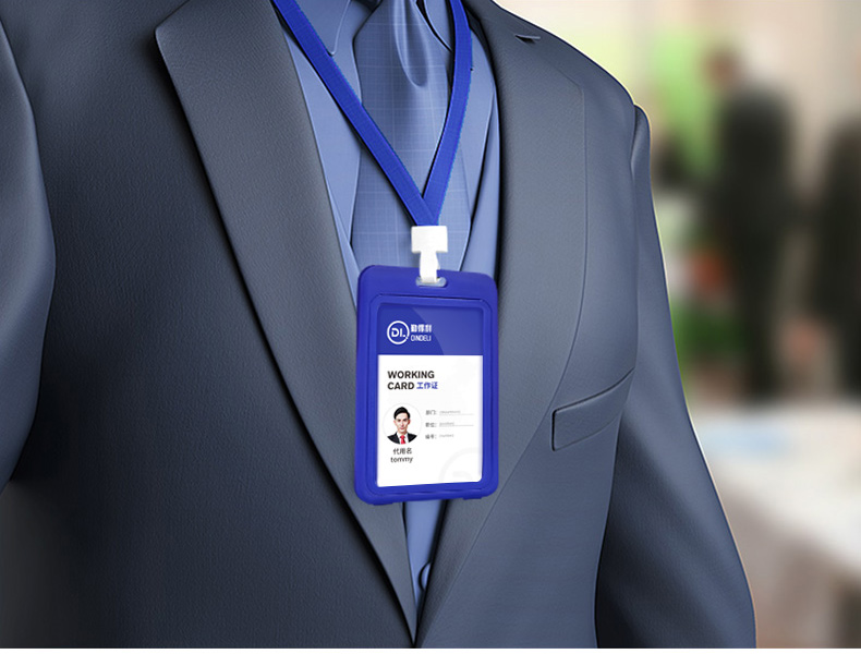 高档创意工牌卡套工作牌定制挂脖工作证卡套门禁胸牌出入证透明工牌