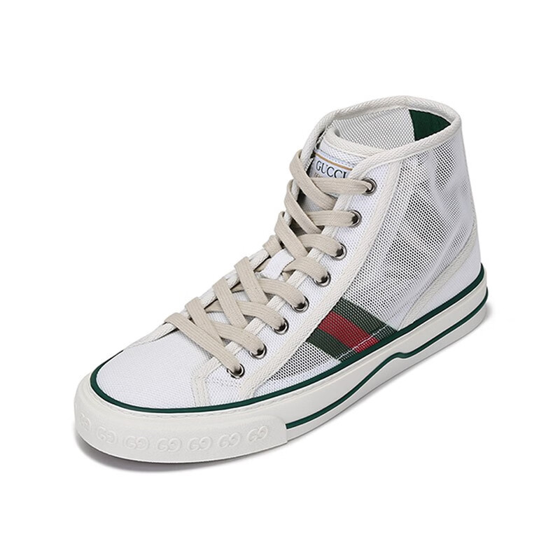 【sf】古驰 gucci 女士tennis 1977系列织物网眼系带高帮休闲运动鞋