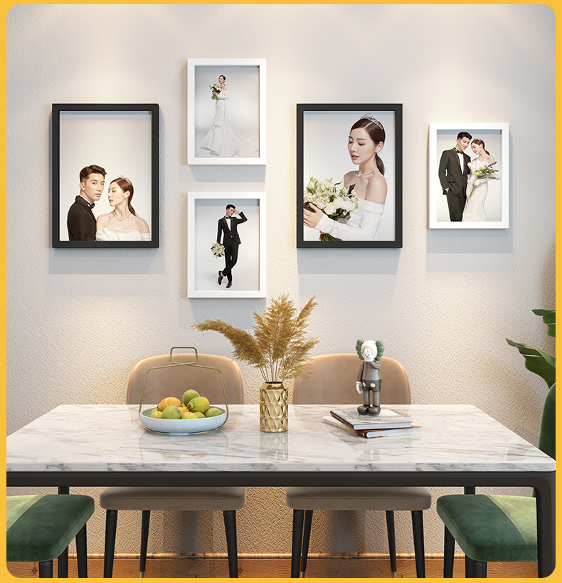 相框挂墙免打孔合定制婚纱照片墙打印加相框摆台画框装裱相片墙免打孔