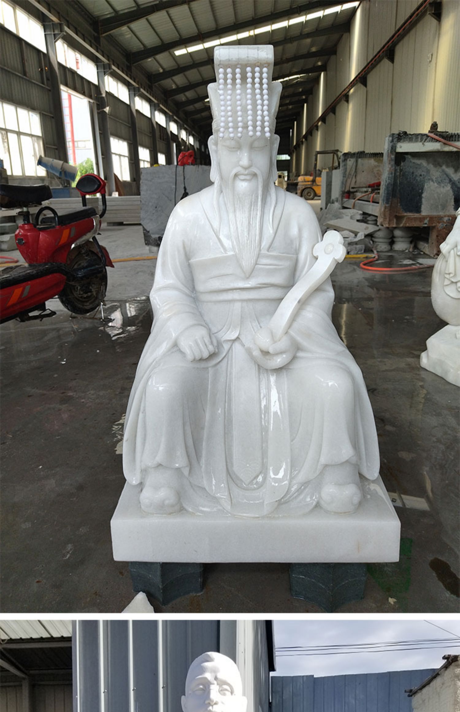 烨琪 石雕人物雕塑定制大理石古代人孔子雕像汉白玉佛像校园革命人