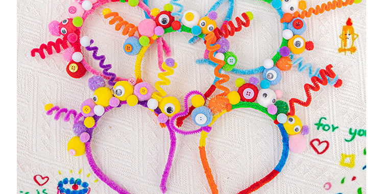 彩色扭扭棒生日发箍新款儿童生日头饰宝宝生日派对布置拍照道具女