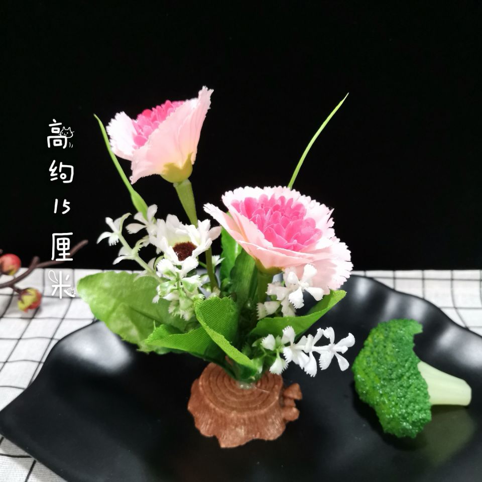 酒店菜品装盘餐厅冷菜盘饰刺身寿司拼盘创意摆件摆盘装饰花草点缀