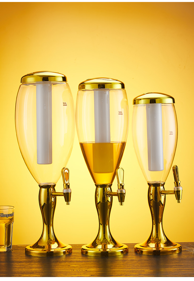 沃之沃 扎啤桶酒炮双头3扎啤酒炮商用发光啤酒机酒塔酒吧酒桶5饮料桶