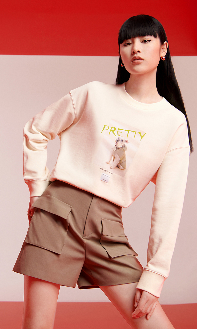 黑标系列 欧时力2021新款秋装精纺呢工装袋短裤女 深卡其532 s【图片