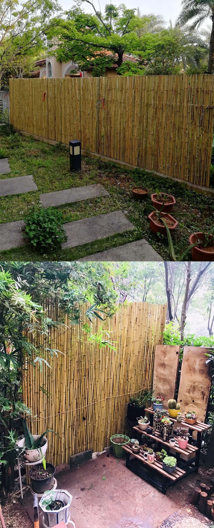 恒日晟户外栅栏围栏日式竹编制品护栏庭院花园竹竿竹子围墙竹墙竹篱笆