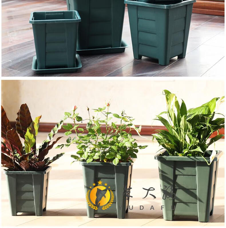 月季花盆四方加厚塑料树脂升级透气青山盆方口控根花盆的不烂根月季花