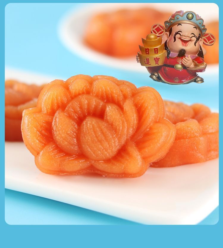 祈福贡品糕点莲花红豆糕传统精美素食茶点红豆味板栗味糕手工制作 红