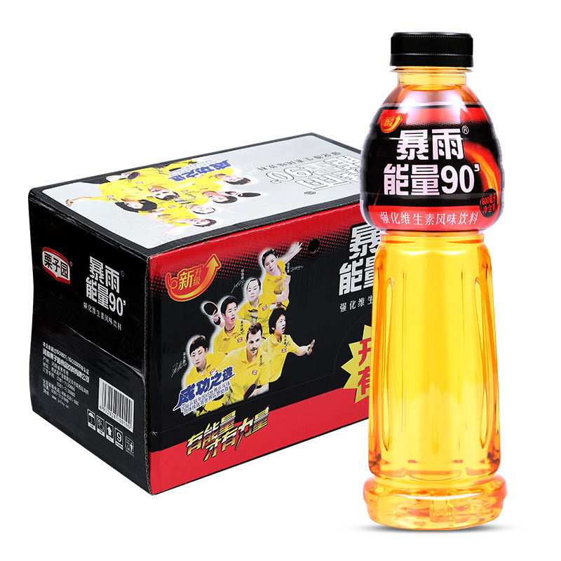 栗子园暴雨能量90维生素功能饮料牛磺酸型600ml*6瓶整箱批发 暴雨能量
