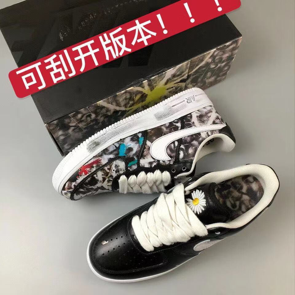 0小雏菊刮刮乐低帮男女板鞋aj 【纯原黑】空军权志龙 36【图片 价格