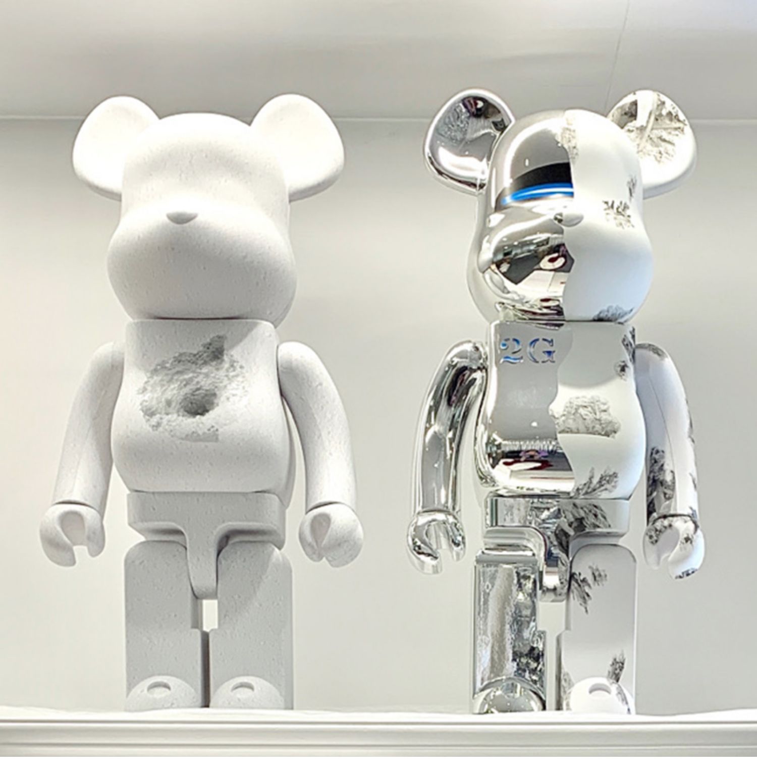 空山基2g暴力熊积木熊电镀可爱玩偶摆件潮牌手办送礼物 2g白色 28cm