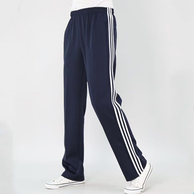 校服裤子三条杠冬季加绒加厚款子藏蓝色初高中男女宽松保暖校裤 加绒