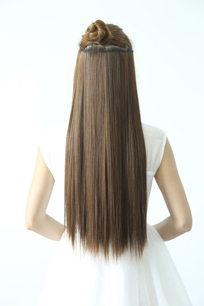 仿真发加厚假发女假发片一片式直发片无痕接发片直发片70cm 80cm 深