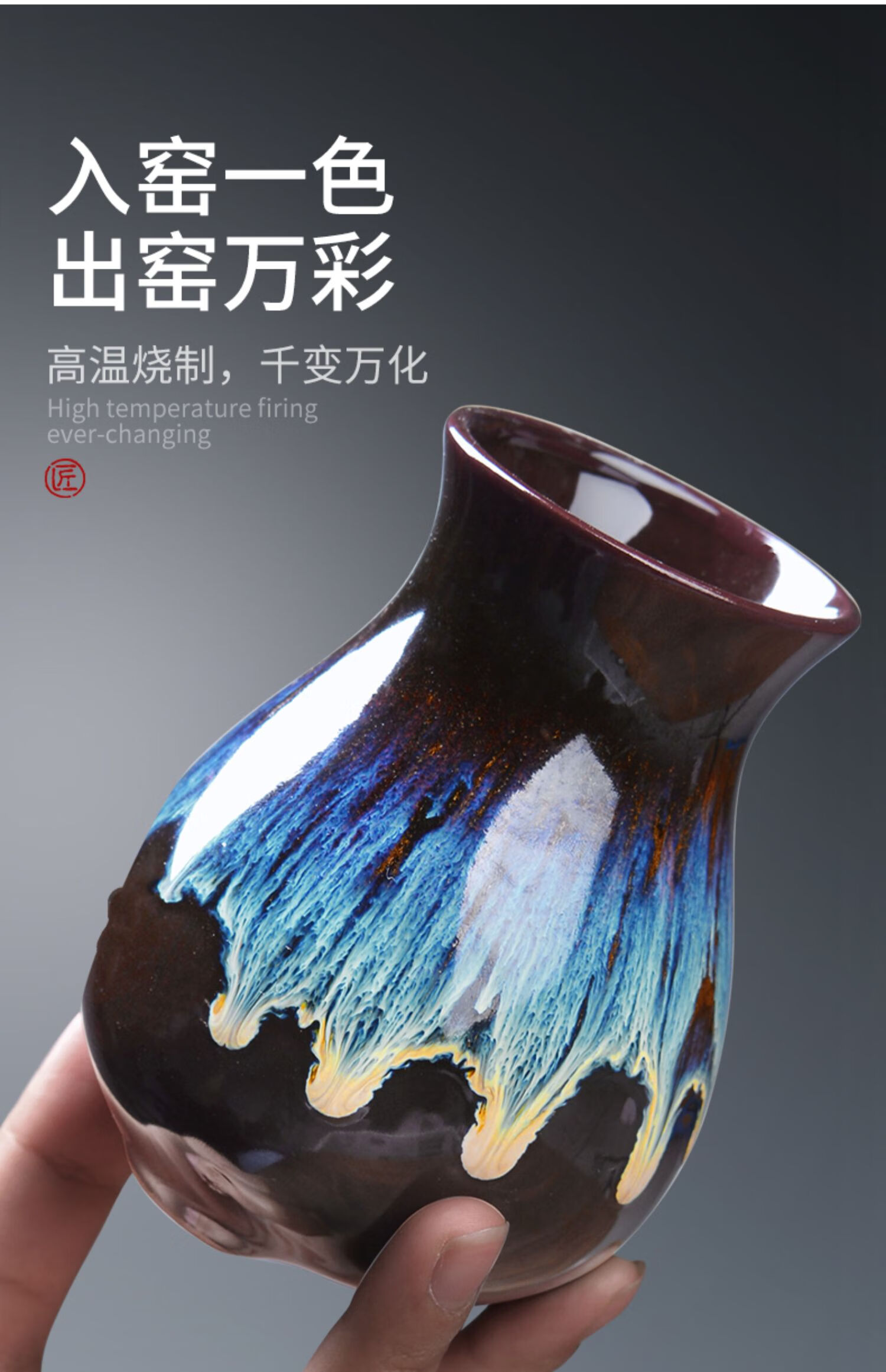 懒人泡茶器石磨自动茶具套装家用陶瓷功夫茶杯办公室会客2砂金釉静心