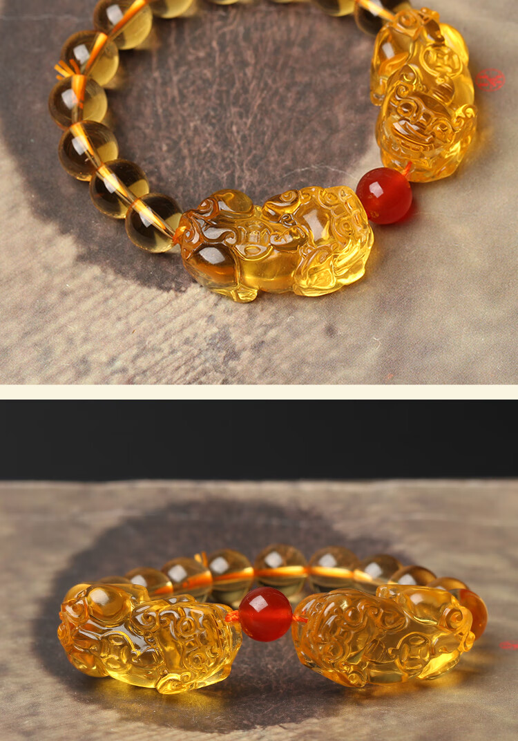 貔貅手链男黄水晶女士开运转运手串佛珠皮丘个性流饰品送男友生日礼物