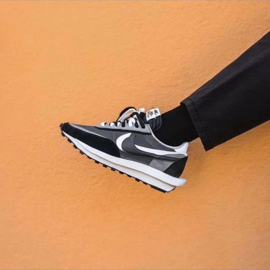 ldvwaffle华夫三代联名双钩小白鞋女休闲透气解构跑步男鞋同款莆田 纯