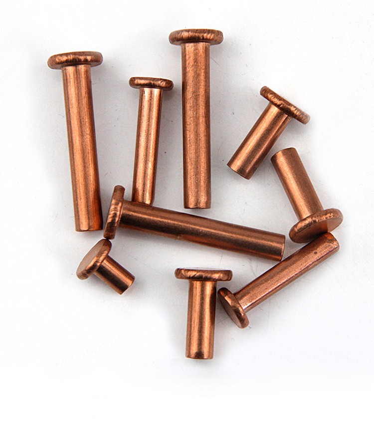 铜铆钉 平头紫铜铆钉手打敲击式柳钉 m2m2.