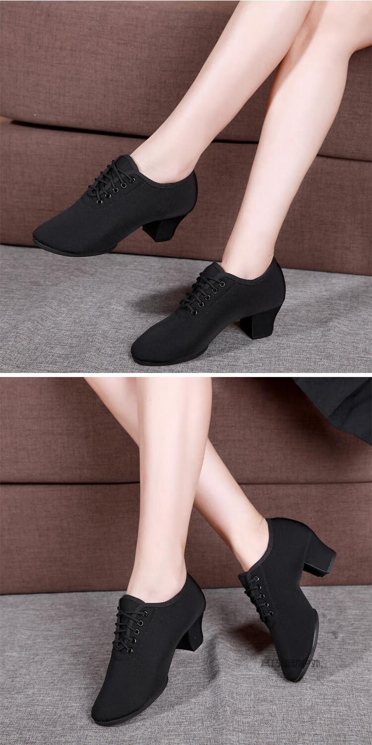 舞蹈鞋成人女拉丁舞鞋练功教师广场舞蹈跳舞水兵摩登牛津布形体软底