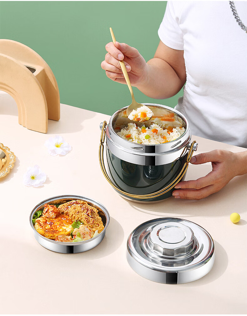 送饭保温桶 超长保温饭盒学生上班族饭桶便携真空304不锈钢便当餐盒
