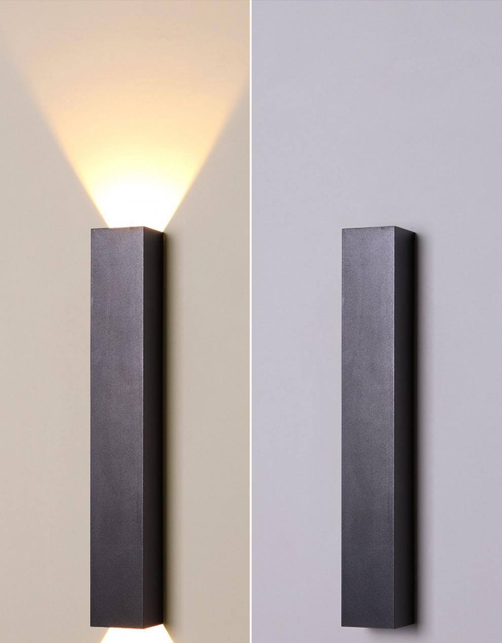 长条壁灯极简创意电视背景墙装饰灯具北欧现代时尚设计超亮楼梯灯圆黑