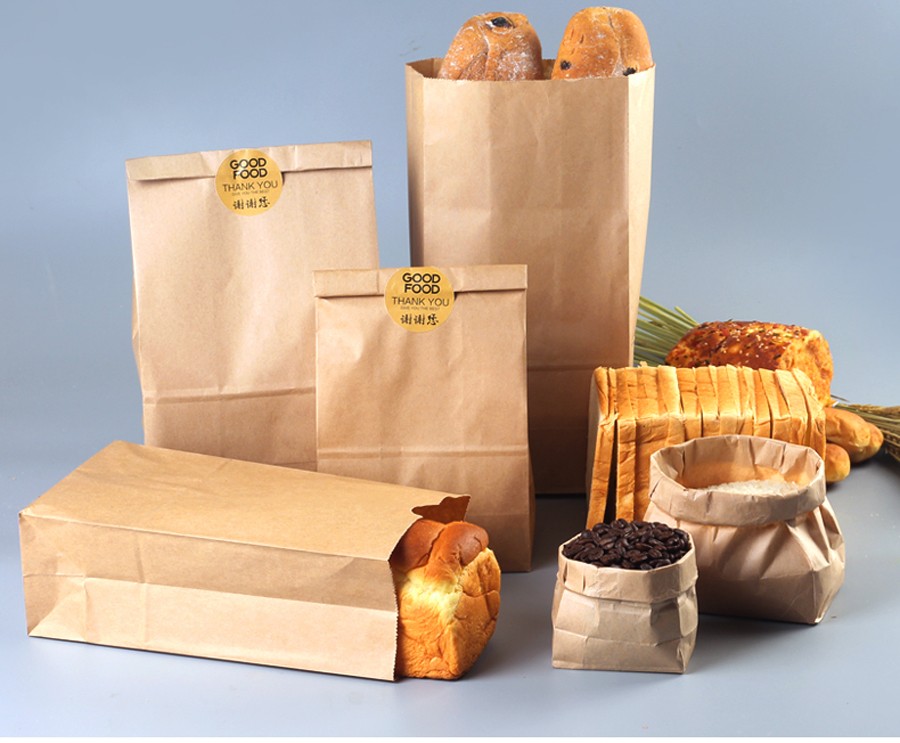 牛皮纸袋食品包装纸袋外卖打包袋食面包袋子烘焙包装袋快餐袋点心袋