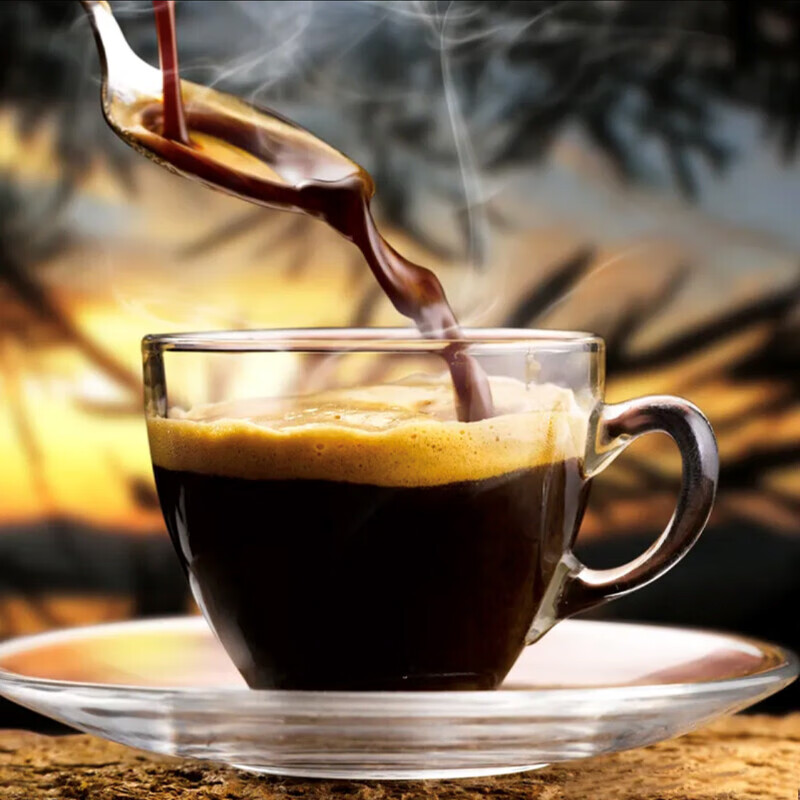 天使之想黑咖啡不加蔗糖夏日饮品夏季冲饮速溶咖啡黑咖啡加网红冰川杯