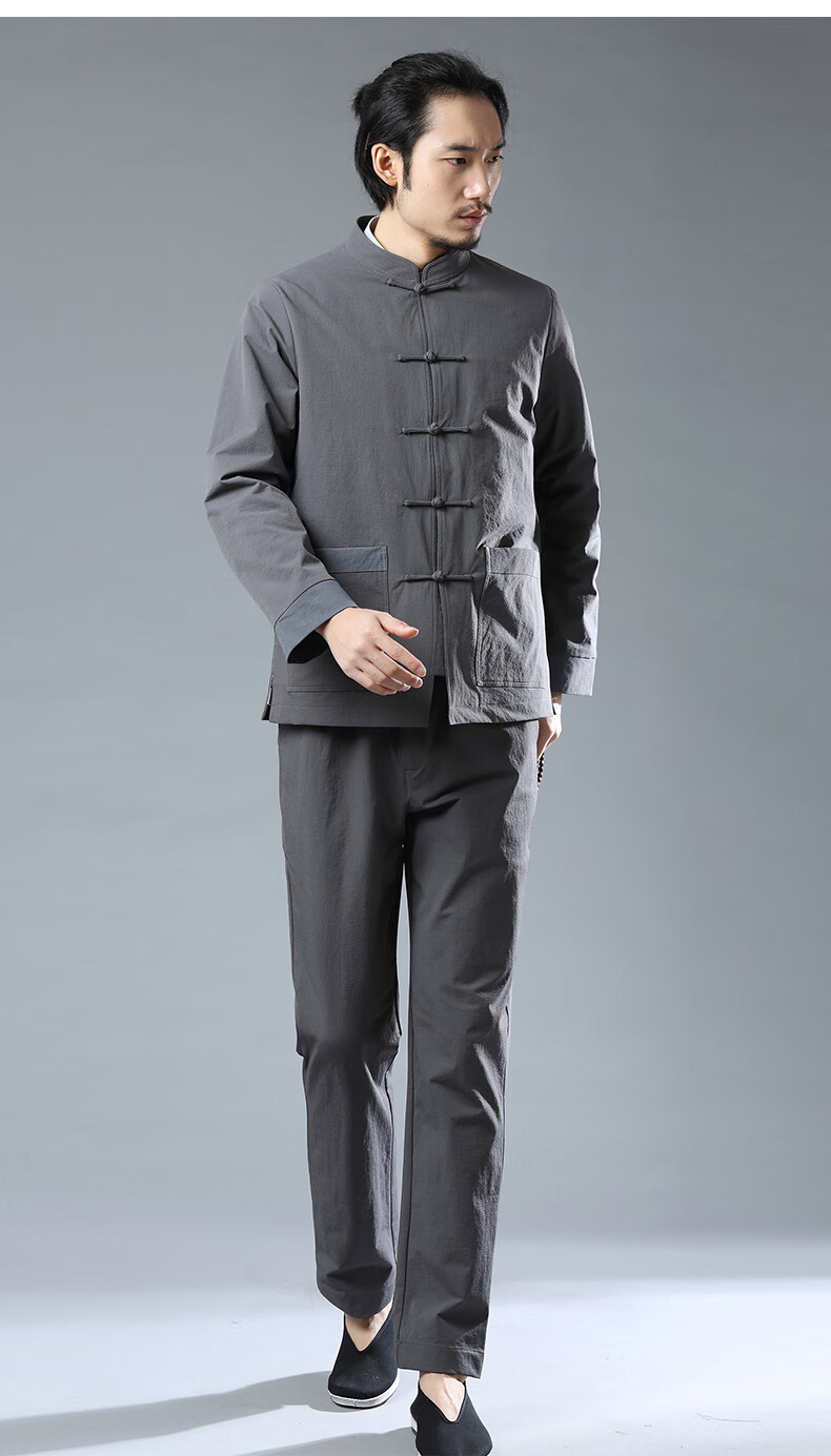 杰雅-狼唐装男套装中式服装春秋冬装外套功夫服装中山装青中老年时尚