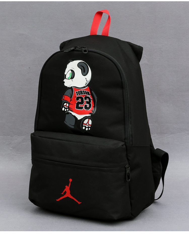 jordan乔丹aj熊猫双肩包飞人户外运动背包男女学生书包学院风电脑包