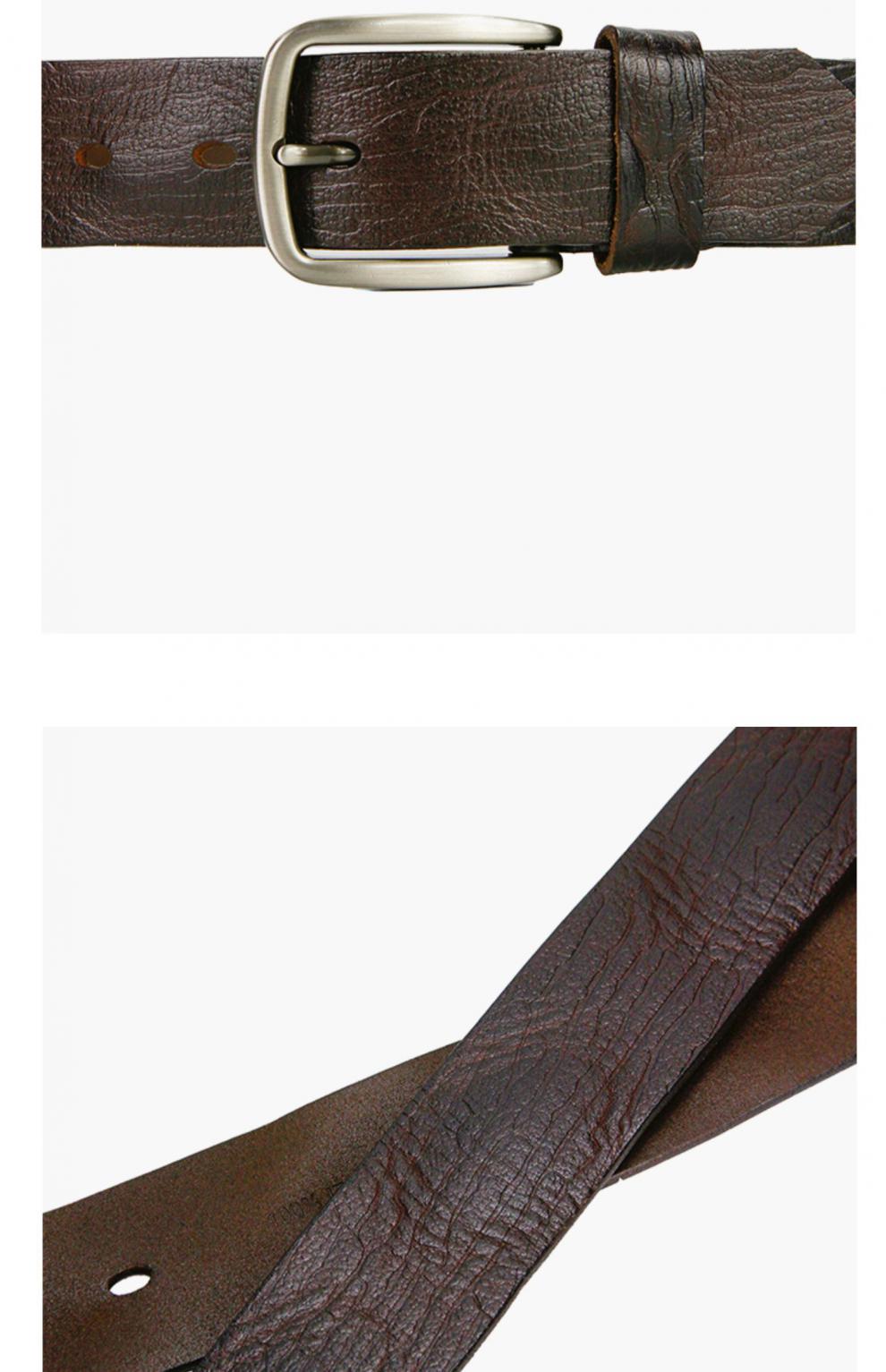 食草堂皮带男真皮针扣腰带休闲百搭简约牛仔裤带头层牛皮zbyd701黑色