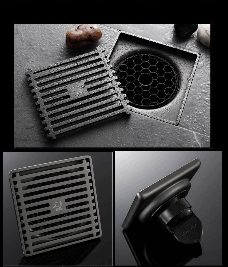 潜水艇(submarine)地漏防臭枪灰色地漏304不锈钢防返味返水淋浴干湿区