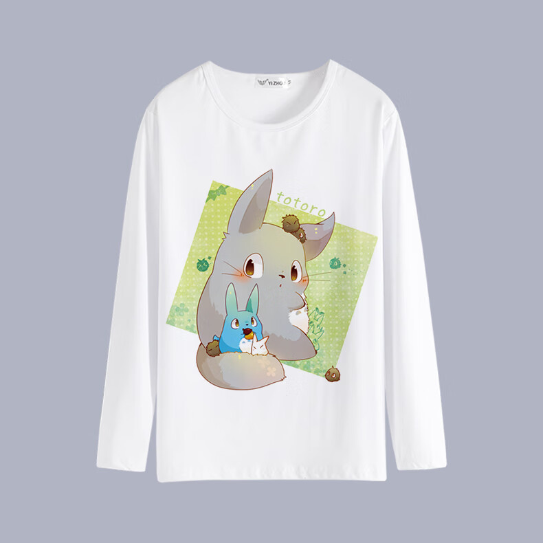 龙猫t恤长袖宫崎骏动漫周边衣服男女学生二次元图案宽松打底衫 13 xl