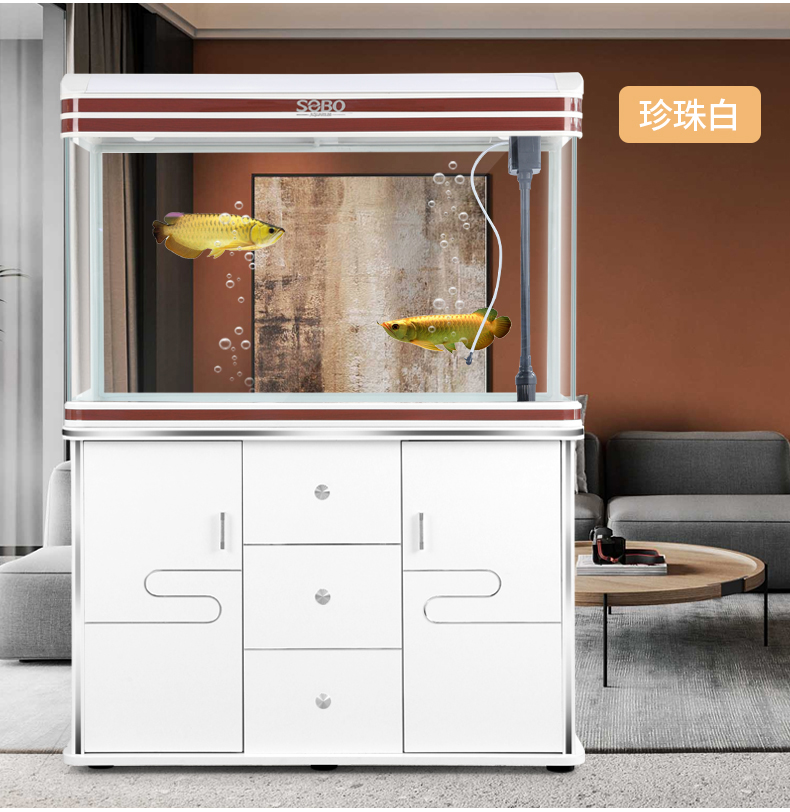 松宝鱼缸60cm80公分中小一米大热弯家用客厅金鱼缸造景免换水 t-60x