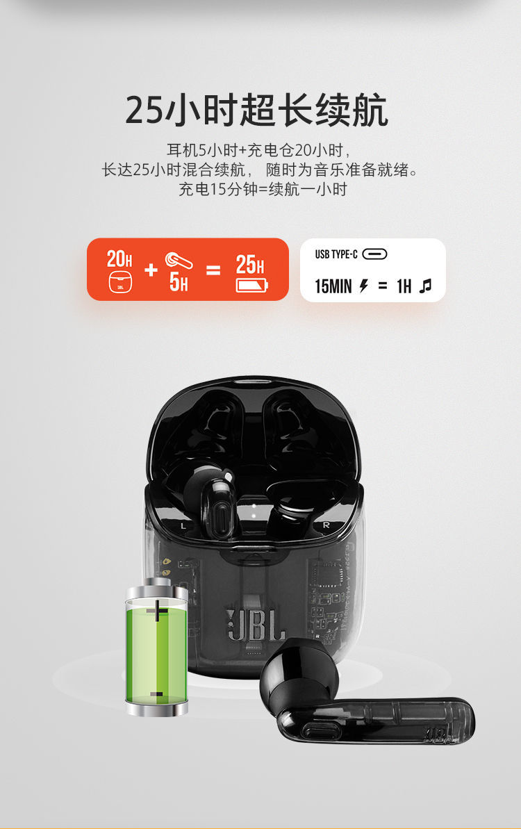 jblt225twsghost真无线蓝牙耳机半入耳立体声无线耳塞手机通话深海蓝