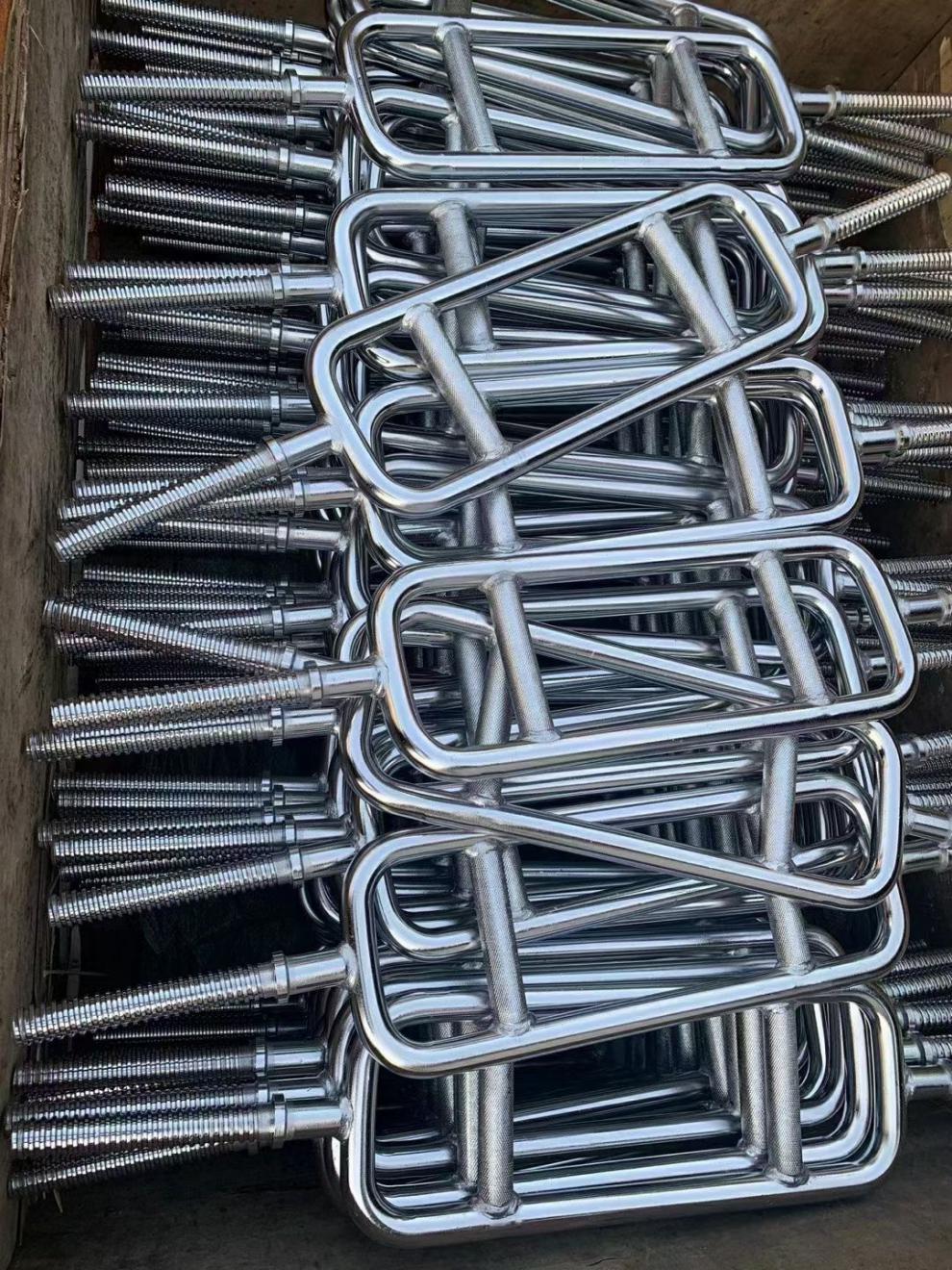 目字奥杆电镀螺纹环形杠铃杆大小孔四边框健身器杠铃杆 环形目字杆