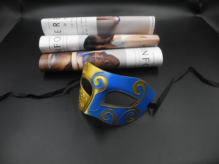 帅气古风男半脸面具成人万圣节假面化妆舞会抖音派对走秀佐罗面具