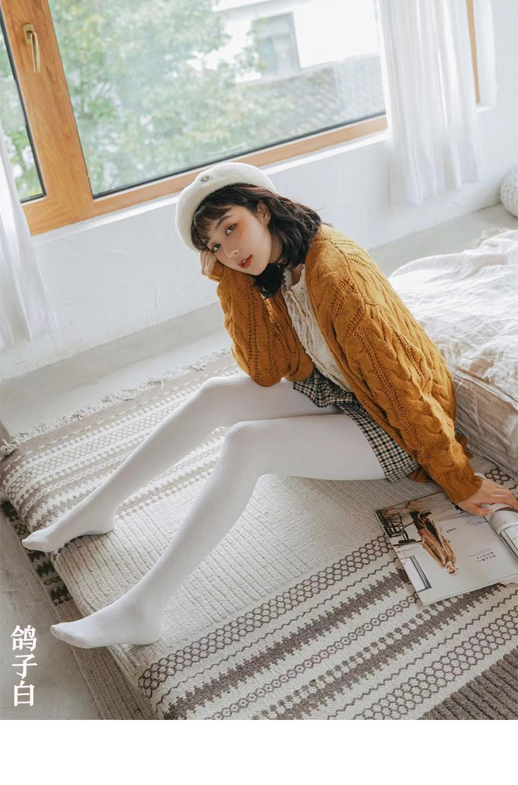 秋冬季针织毛线打底裤袜条纹连袜裤中厚踩脚裤外穿邮 深灰180g 均码