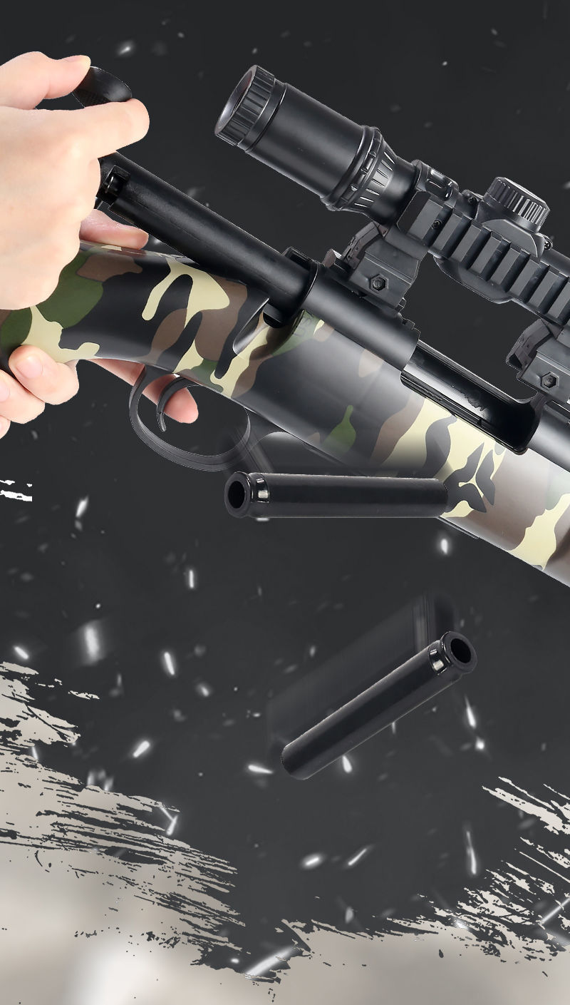 捷鹰m24拉栓可抛壳软弹枪awm抢可发射男孩吃鸡模型玩具枪 m24迷彩【7